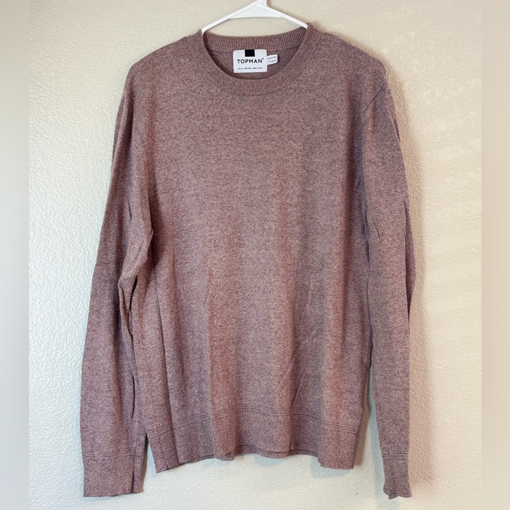 Topman Men's Mauve Crewneck Sweater